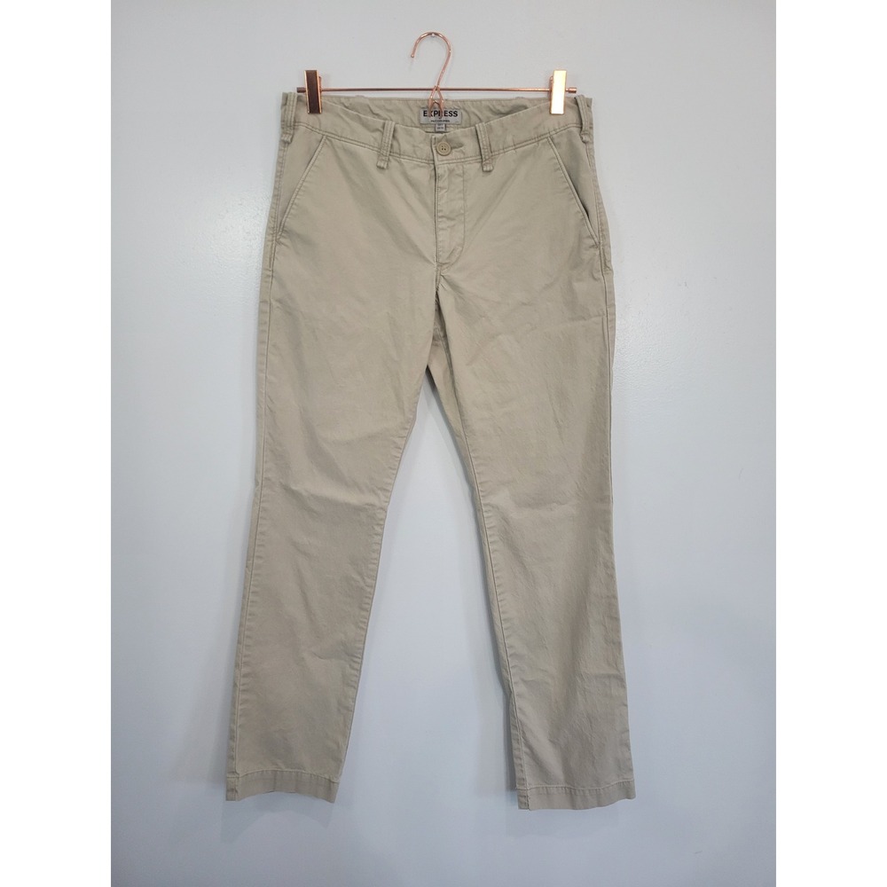Express Photographer Chinos Khaki Tan Straight‎ Leg Mens Size 30x32